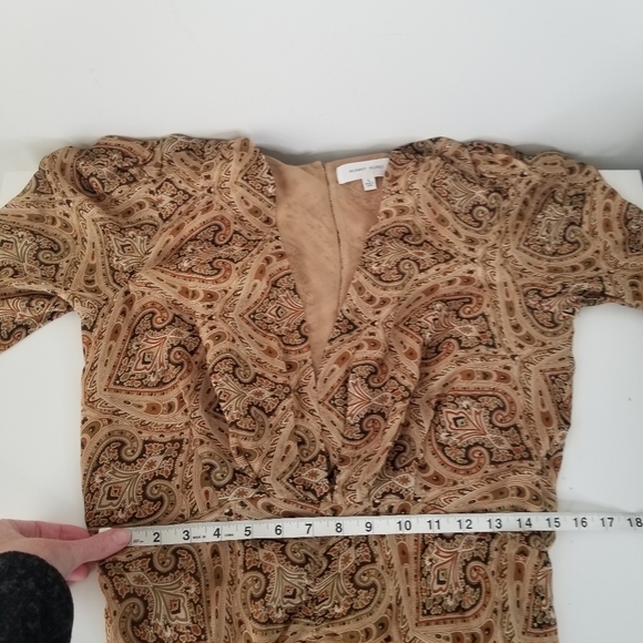 Ronny Kobo Astrid Paisley Ruched Silk Midi Cocktail Dress Size XL Multicolored - Picture 7 of 16